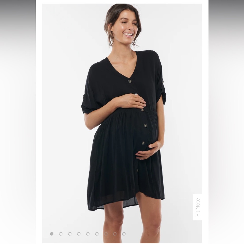 Bae the label sunrise button up Black Maternity Dress xs